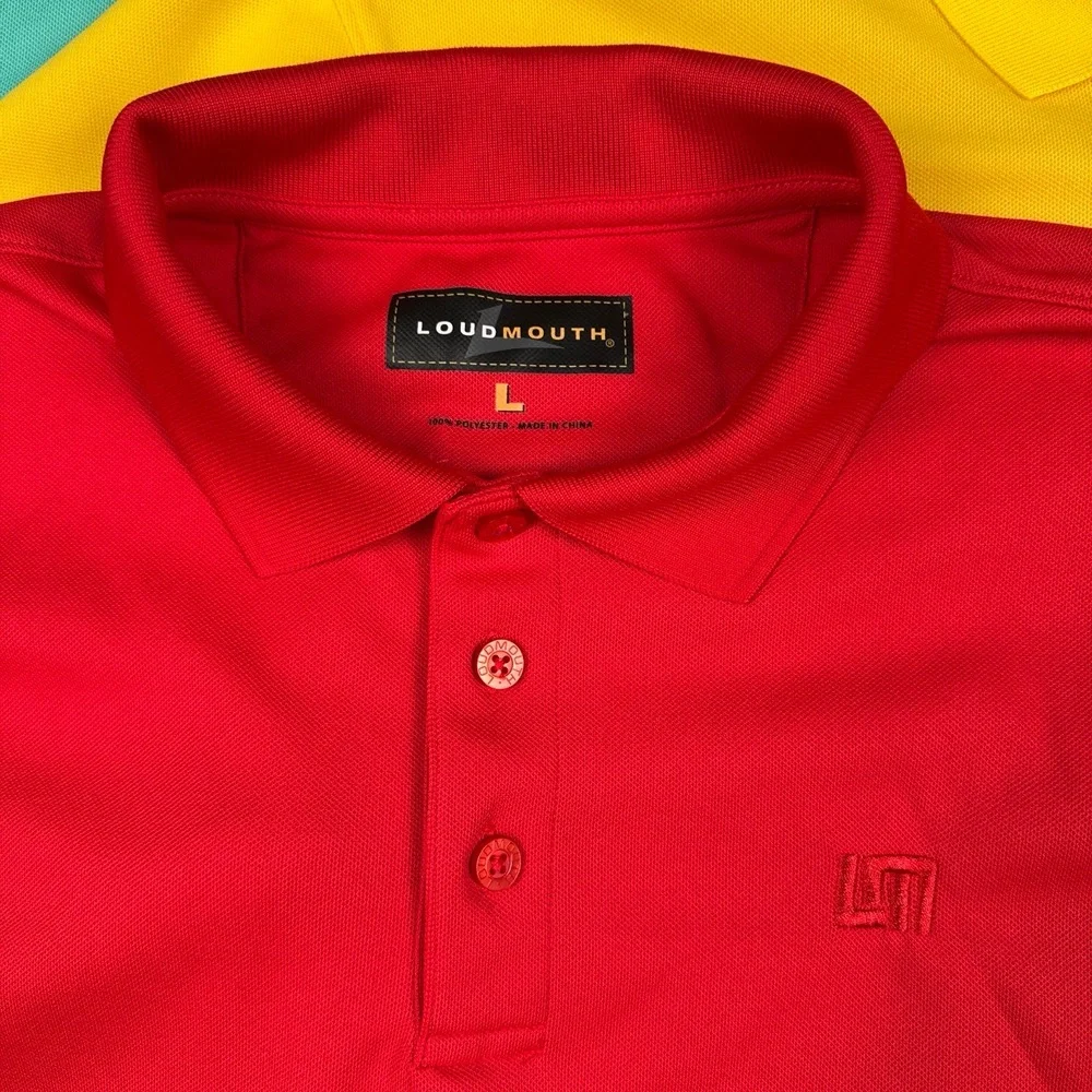 LOT OF 3 Loudmouth Polo Shirts Mens L Short Sleeve Golf Athletic Preppy Casual - Picture 2 of 16